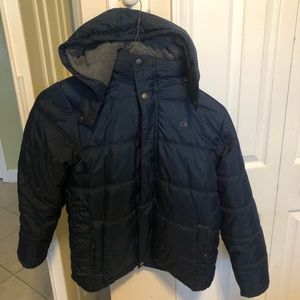 Calvin Klein blue puffy jacket